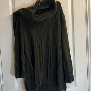 Style & Co. Dark Green Cowl Neck Sweater
